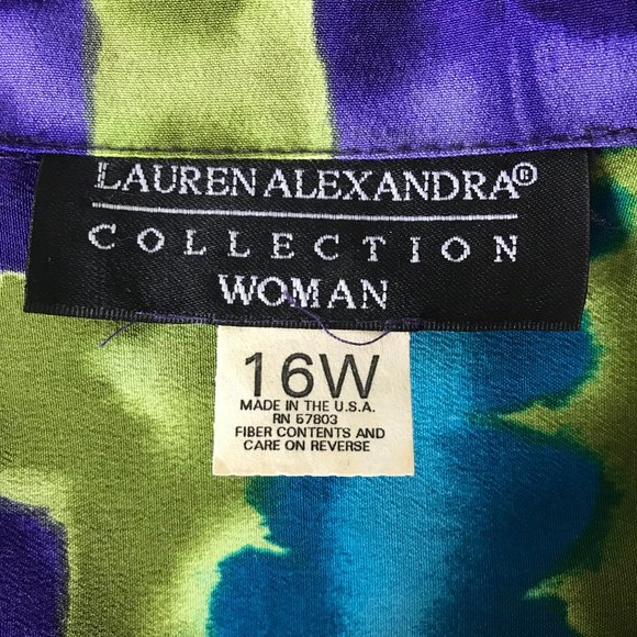 LAUREN ALEXANDRA 16W Bold Print Blouse/VINTAGE - Picture 4 of 5